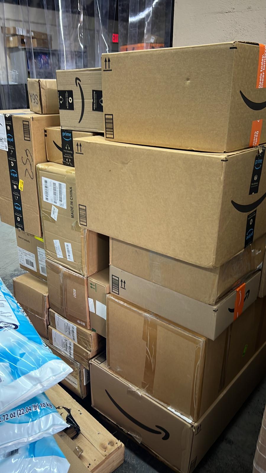 Customer packages ready for processing